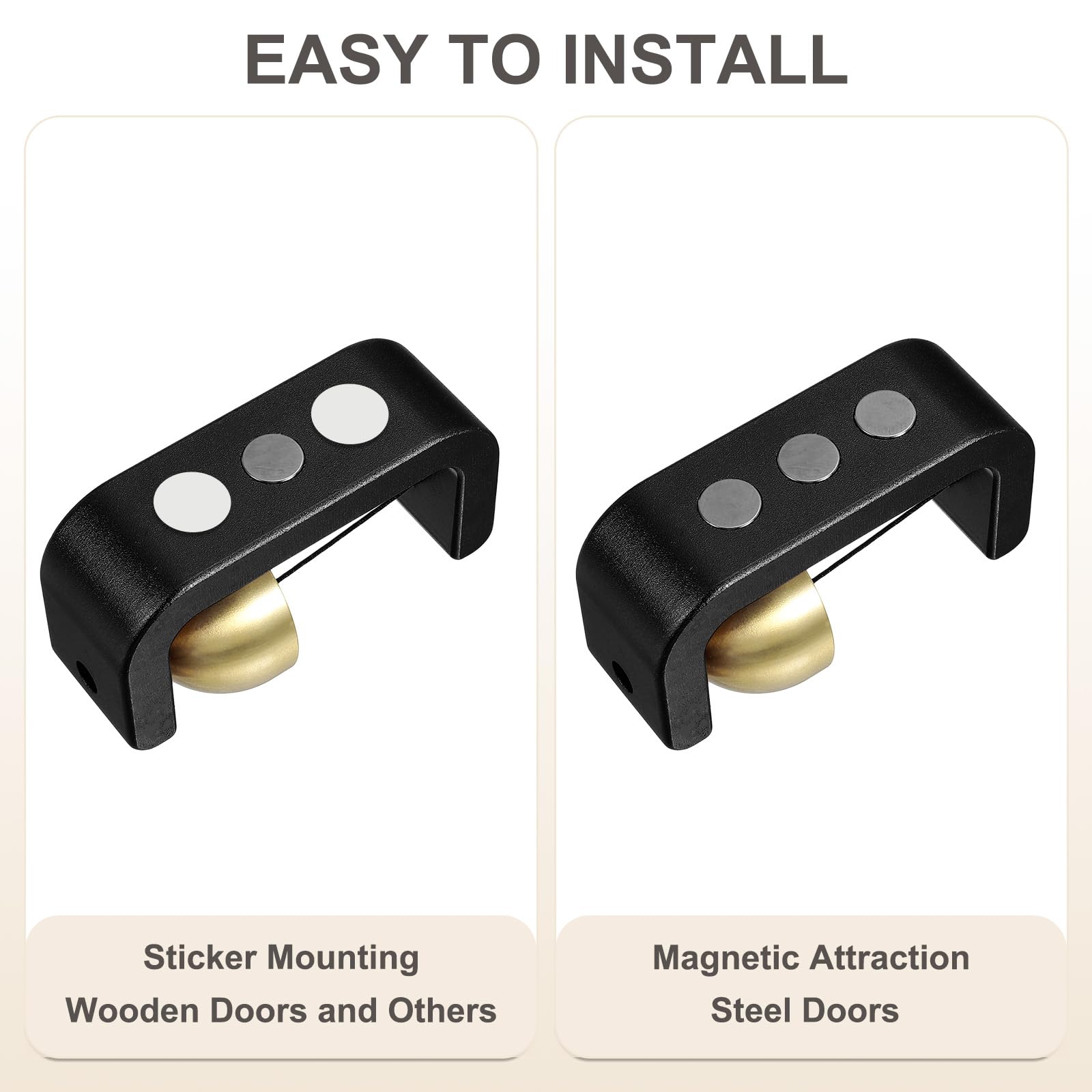 PATIKIL Magnetic Shopkeepers Bell for Door Opening Woodybeing Door Chime for Business Office Ornaments Hanging Decoration Entrance Fridge Sticker Black (C-Shape) - Image 4