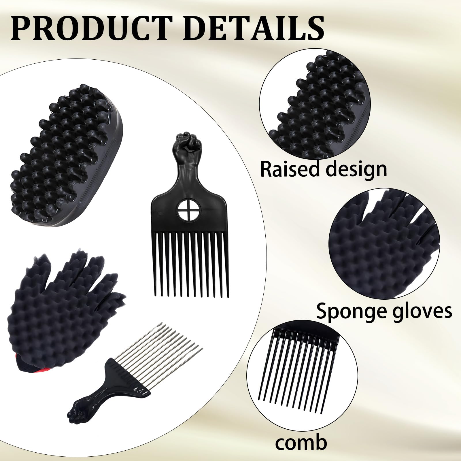 4 Pack Hair Sponge, Afro Sponge for Curls and Twists,Curl Sponges, Styling Tool for Natural Hair Men and Women - Image 3