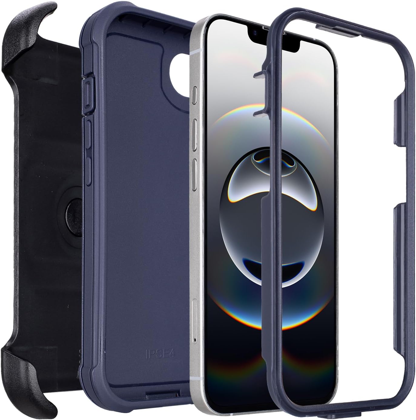 for iPhone 16e Phone Case with Belt Clip Holster Kickstand, Shockproof Heavy Duty Rugged, 2 Layers of Sturdy, Case for iPhone 16e, for Protective iPhone16e Cover Defender(Blue) - Image 3