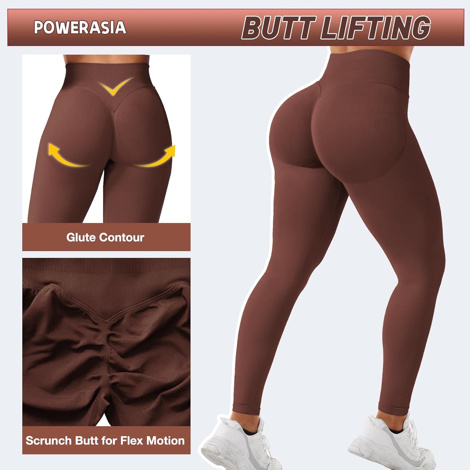 Impact Hidden Scrunch Butt Leggings for Women Mid Low Waist Gym Workout Legging Tummy Control Booty Lifting Yoga Pants - Image 2