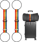 BILIONE Updated Add a Sacs à bagages 2 Pack, Large ceinture élastique réglable Bungee pour connecter deux valises, en toute sécurité & Essentiels de voyage (Noir)