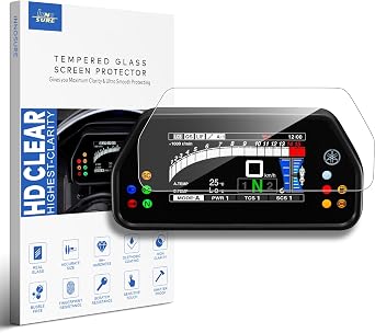 Tempered Glass Screen Protector for Yamaha YZF R1M 2015+, MT-10 SP 2017+, MT-10 2022+ Motorcycle Instrument 4.2" Screen 9H Anti Scratch/Fingerprint HD Clear