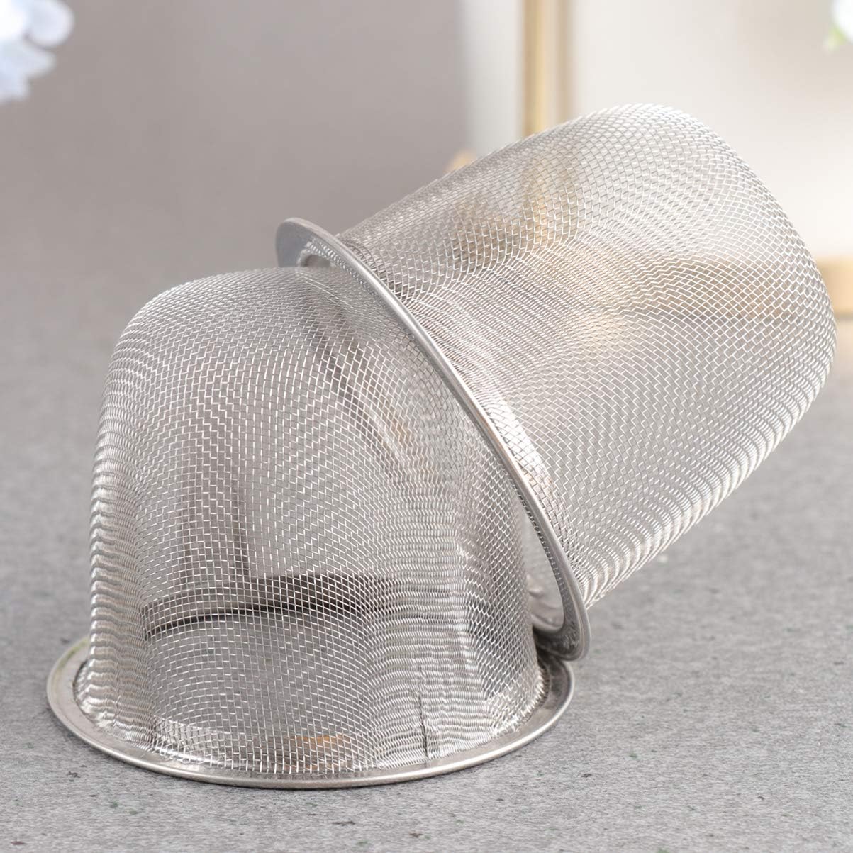 DOITOOL 8Pcs Stainless Steel Tea Filter Teapot Mesh Strainer Infuser Filter Metal Teapot Replacement Mesh Strainer Insert for Coffee Tea Maker, 7.5cm