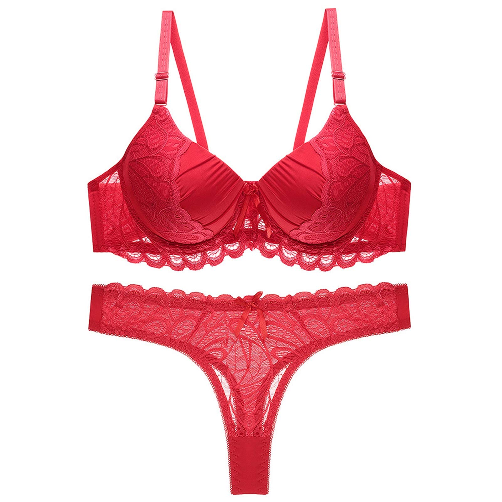 Soutien-gorge push-up à armatures rouge pour corriger la poitrine tombante