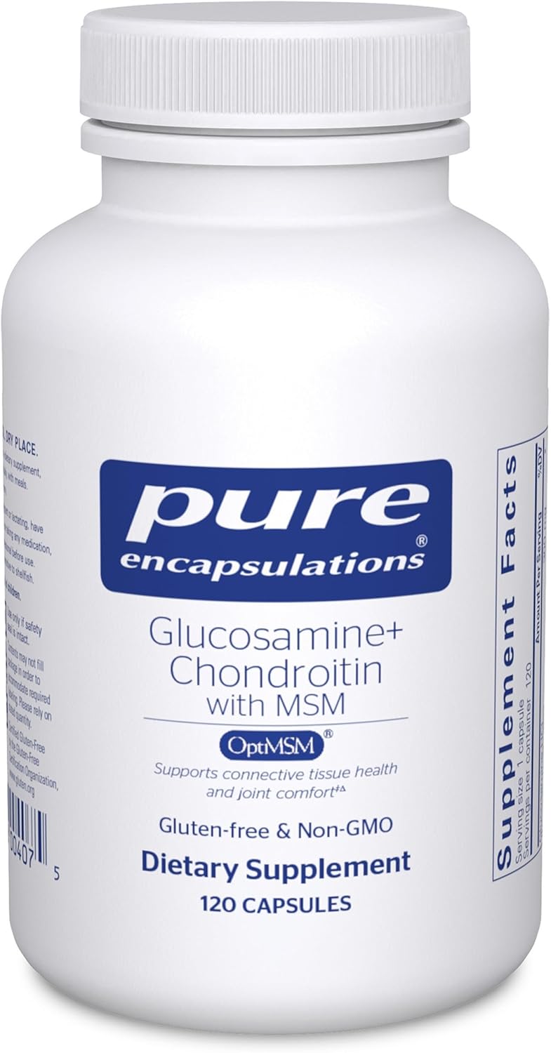 Pure Encapsulations Glucosamine Chondroitin with MSM - Supports Joint Health &amp; Normal Cartilage Formation* - Maintains Enzyme Activity - Gluten-Free &amp; Non-GMO - 120 Capsules