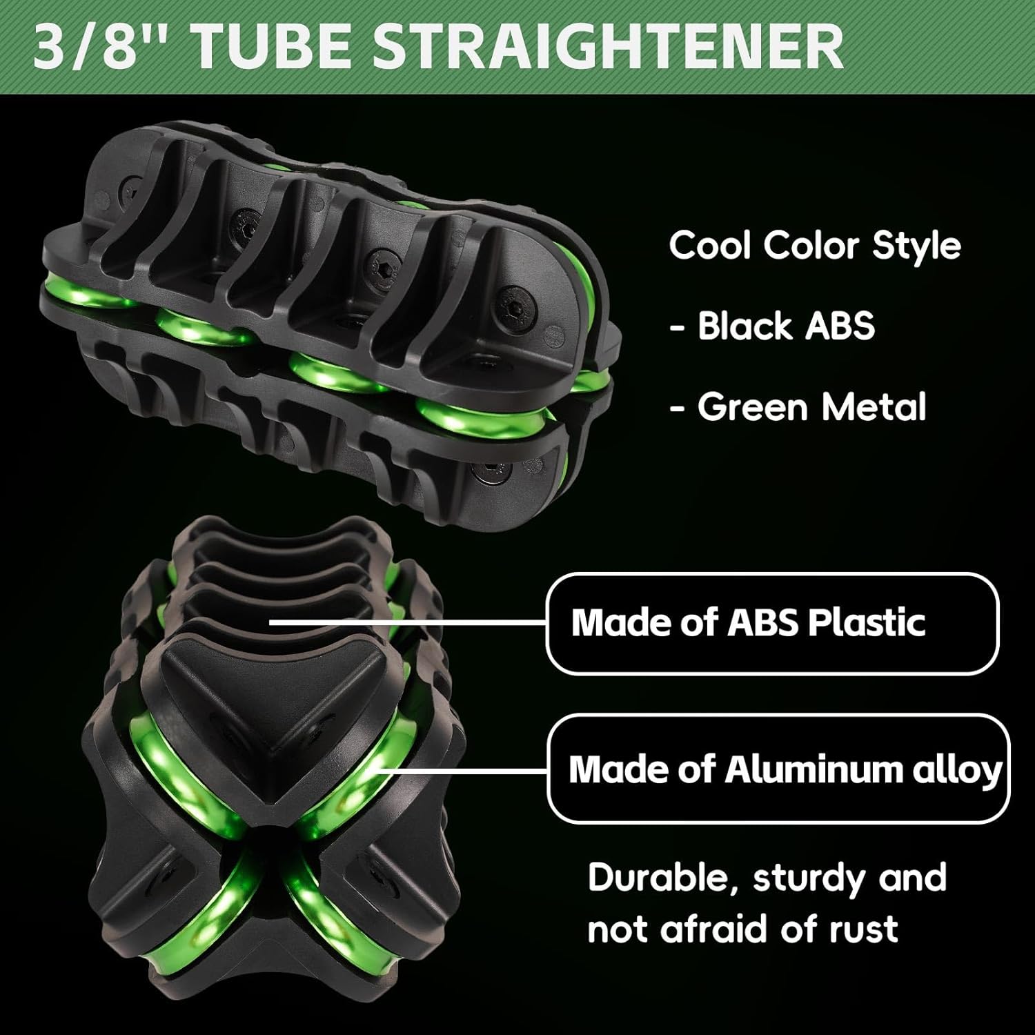 Handheld Tubing Straightener, 3/8 Inch O.D. Tube Straightening Tool for Brake Line Fuel Line Copper/Aluminum/Steel Coils