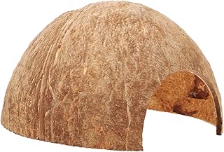 Beavorty ココナッツシェルター 隠れ家 爬虫類 トカゲ オカヤドカリ ココナッツハウス 天然素材 12cm リクガメ シェルター ココナッツ 殻 水槽 アクセサリー トンネル 遊び場 クモ カタツムリ 飼育ケース レイアウト 装飾 トカゲの家 自然な生息地 ペット用品 ストレス解消