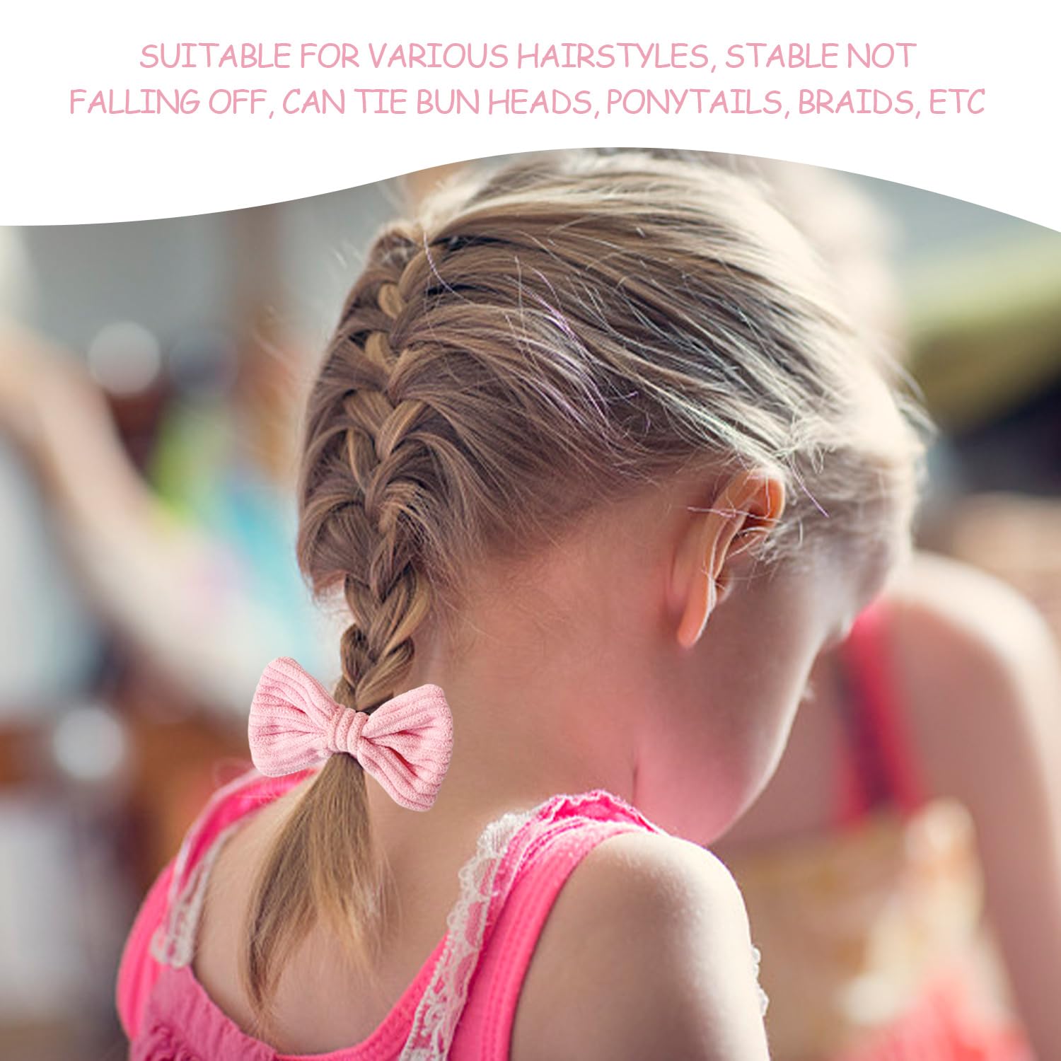 20 Pieces Of Pink Children'S Rubber Bands, Cute Hair Accessories, Bow Hair Accessories, Flower Hair Accessories - Image 4