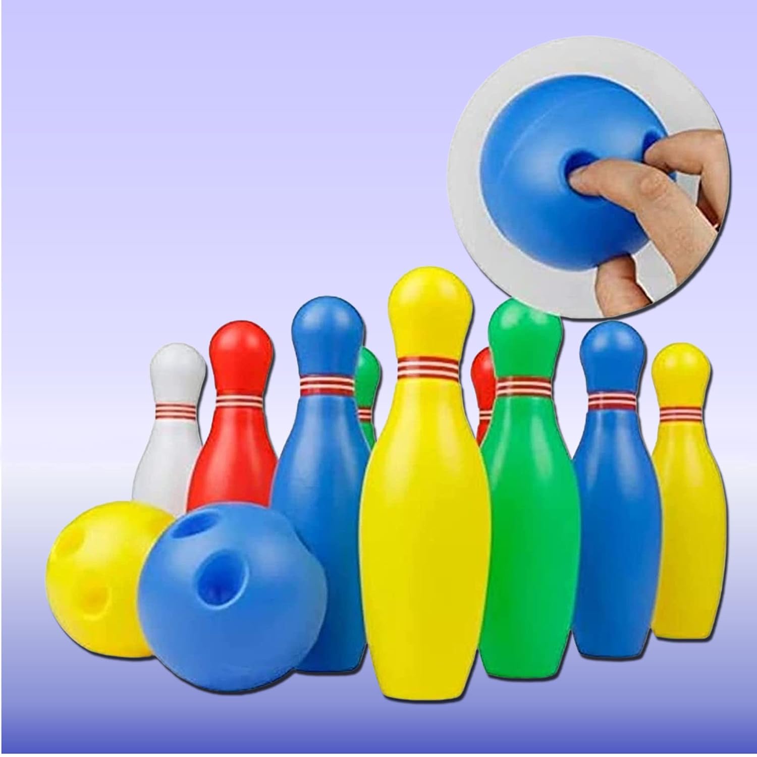 BCMP Bowling Game Set of 10 Pin & 2 Balls Sport Toys for Kids, Indoor
