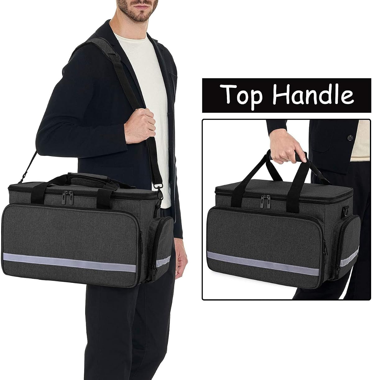 AHM Medical Supplies Bag, Nurse Bag with Handle and Shoulder Strap for Home