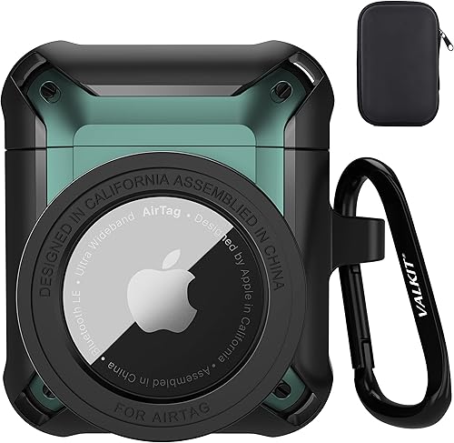 Miniatura 8 de Valkit Funda para Airpods para hombres con cerradura serie armadura militar de cuerpo completo con llavero de Apple AirPods Cool Funda protectora a