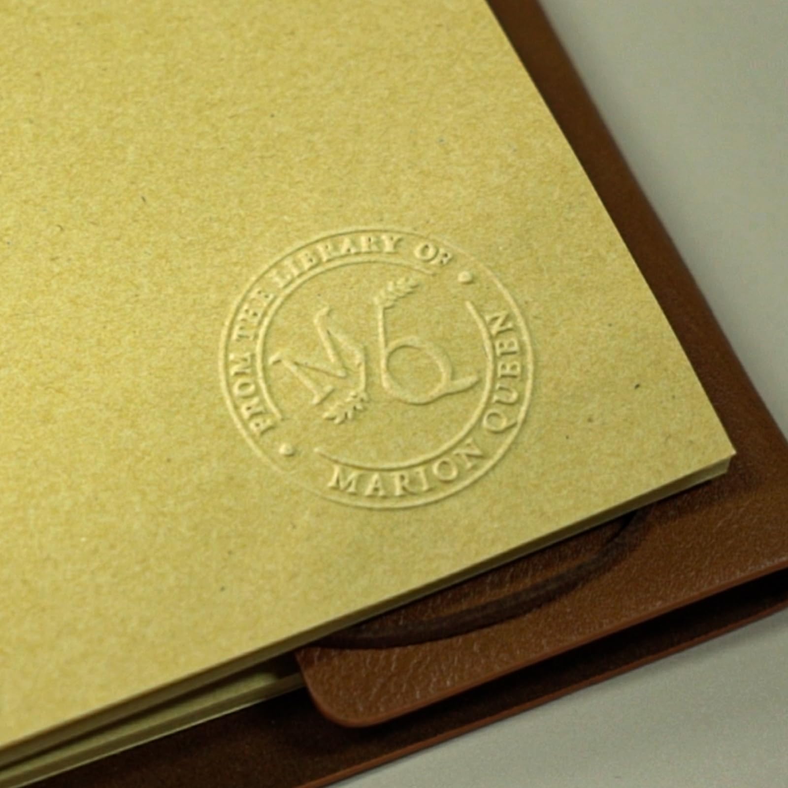 Custom Plant From The Library Of Book Embosser - Personalized Library Stamp With Botanical Design | Professional Book Identification Tool
