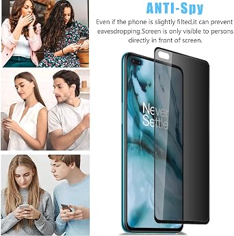 Anbzsign [2 Pack] OnePlus Nord/One Plus Nord Dual 5G (2020) Privacy Screen Protector,[Full Coverage] Anti-Spy 9H Hardness Tempered Glass