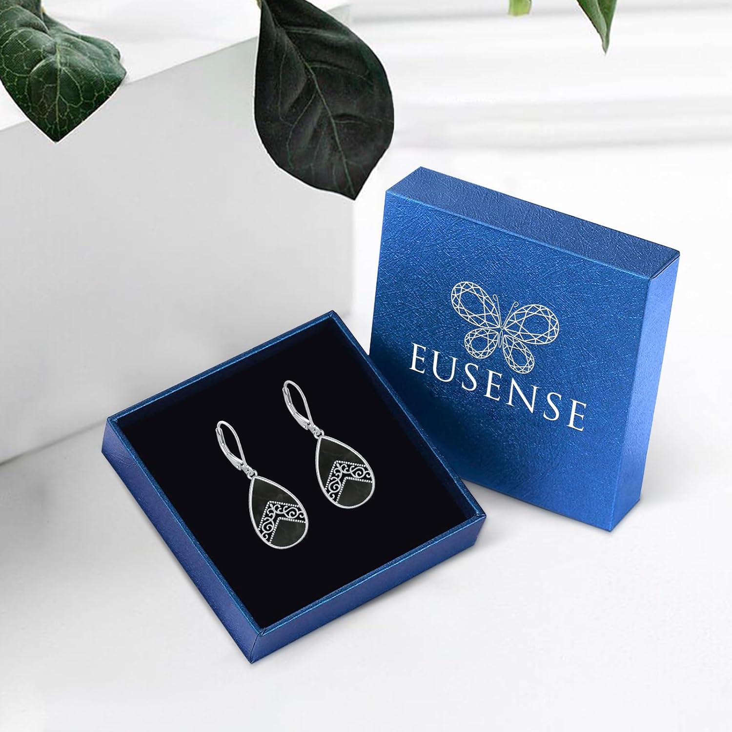 Eusense Tree of Life Earrings 925 Sterling Silver Abalone Shell Filigree Dangle Drop Earrings Moonstone Red Ziron Earrings Hummingbird Cat Earrings Jewelry for Women Gift
