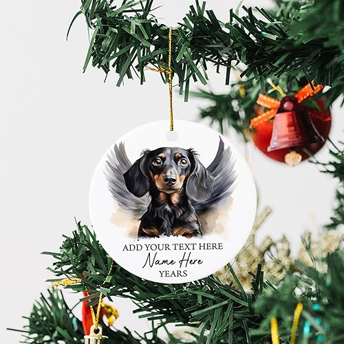 Vista 181 de Adorno conmemorativo personalizado de Bulldog Inglés – Alas de ángel, regalo de Navidad personalizado para perro, mamá y papá Adorno de Bulldog