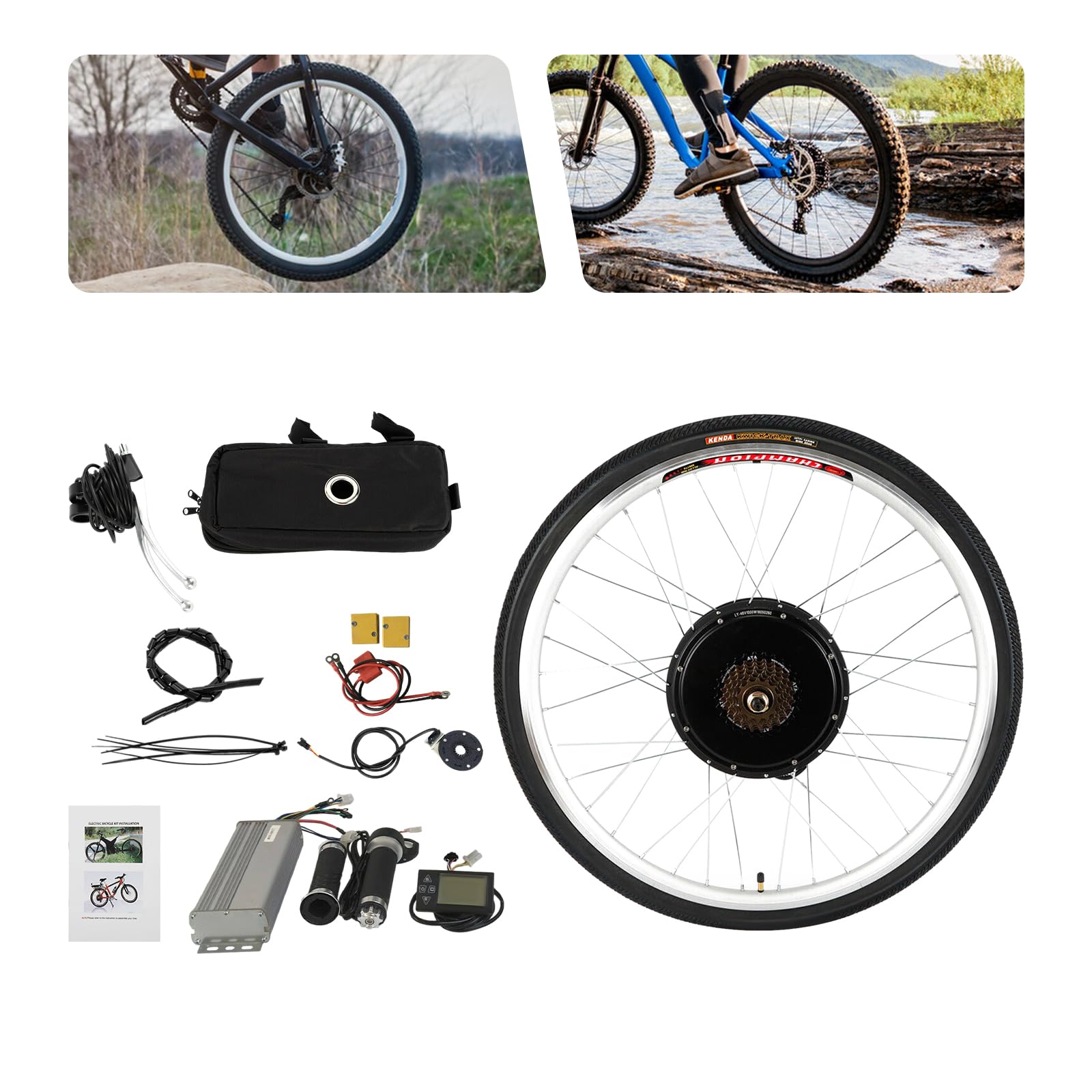 28 Zoll 48V 1000W E-Bike Hinterrad Umbausatz LCD Motor Conversion Kit(außer Batterie)