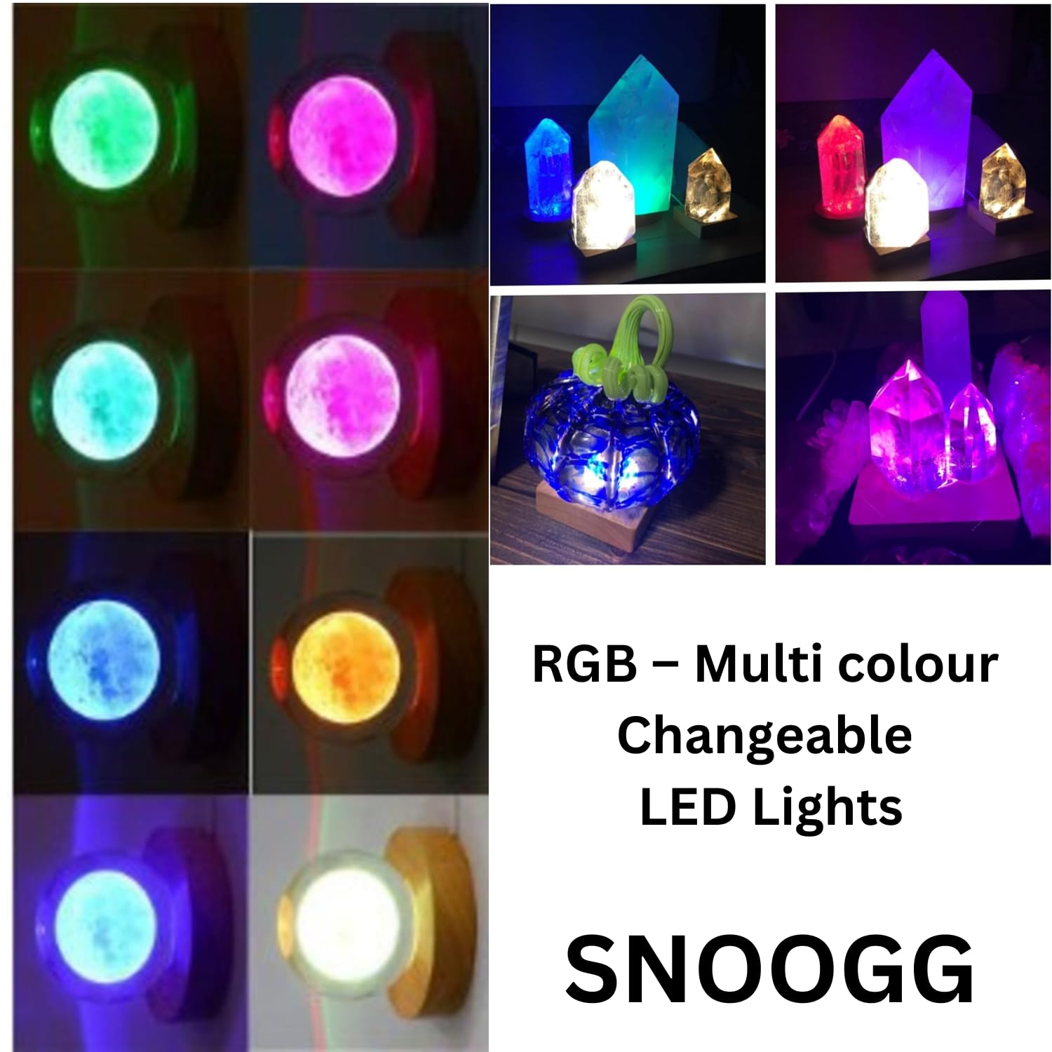 SNOOGG The 3D Art Display Crystal Ball showcases a 3D in a Crystal Ball, Illuminated by a Colourful RGB Light Base (Remote Included) on a 3.5" Wood Stand. (Design Dandelion Flower) 1
