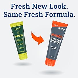 Mando Whole Body Deodorant - Invisible Cream Tube and Solid Stick - 72 Hour Odor Control - Aluminum Free, Baking Soda Free, Skin Safe - 3.0 Ounce Tube and 2.6 Ounce Solid Stick Bundle - Mt Fuji