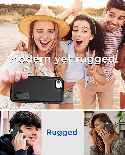 Miniatura 7 de AICase Funda protectora militar resistente para iPhone SE 3 generación (2022), 2 (2020), iPhone 876 con soporte integrado con protector de vidrio,