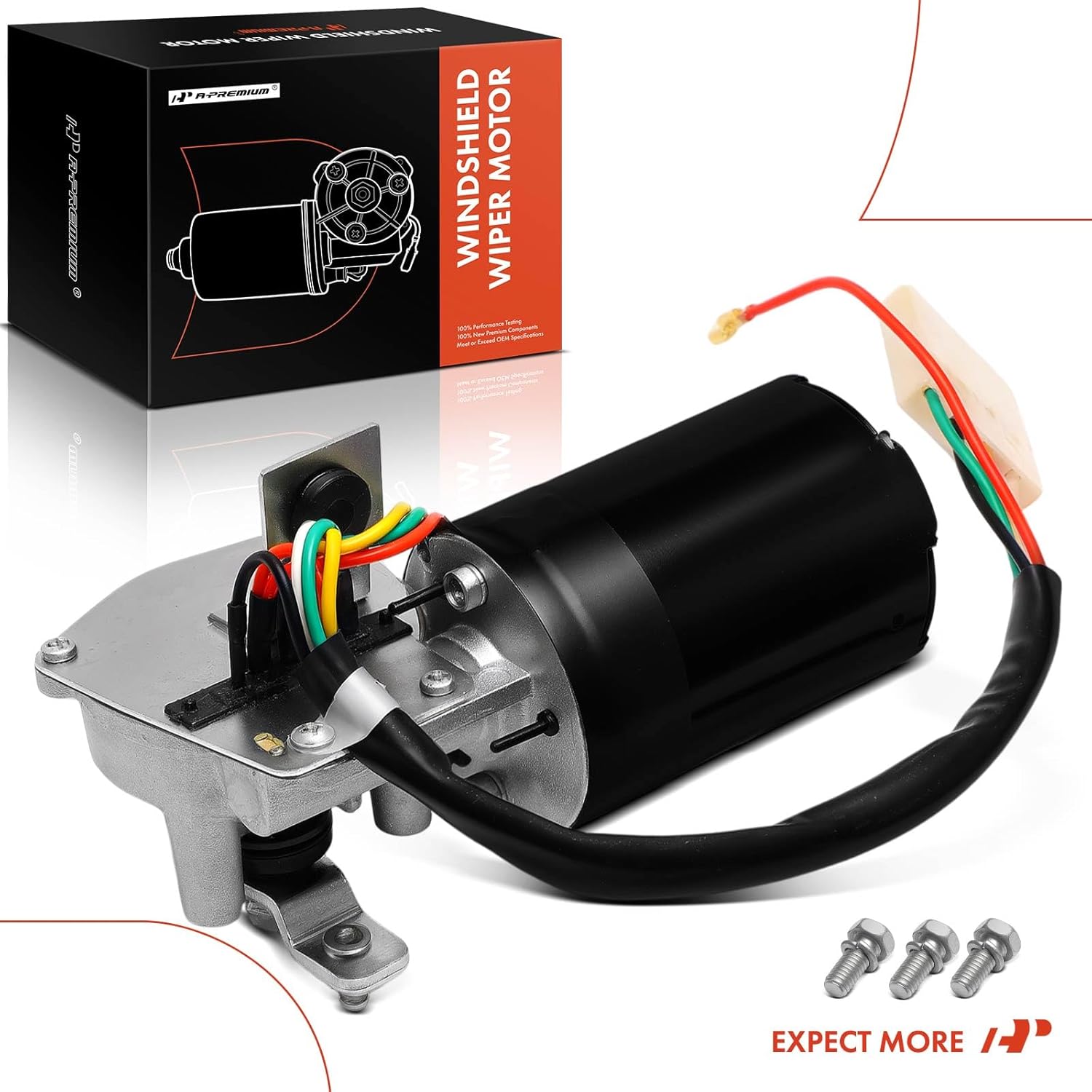 A-Premium Front Windshield Wiper Motor Compatible with Volkswagen Beetle 1972-1978, Super Beetle 1971-1972, 4-Pin, Standard Version, Left Hand Drive