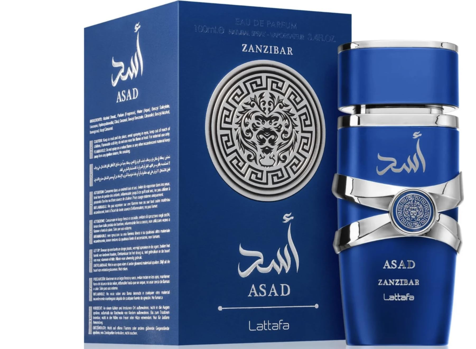 Profumo Asad Zanzibar Originale 100 ml, Eau da Parfum Importato da Dubai Fragranza Fresca e Tropicale a Lunga Durata, Ideale per Uso Giornaliero e Notturno, Include Spray Ricaricabile da 5 ml (Asad