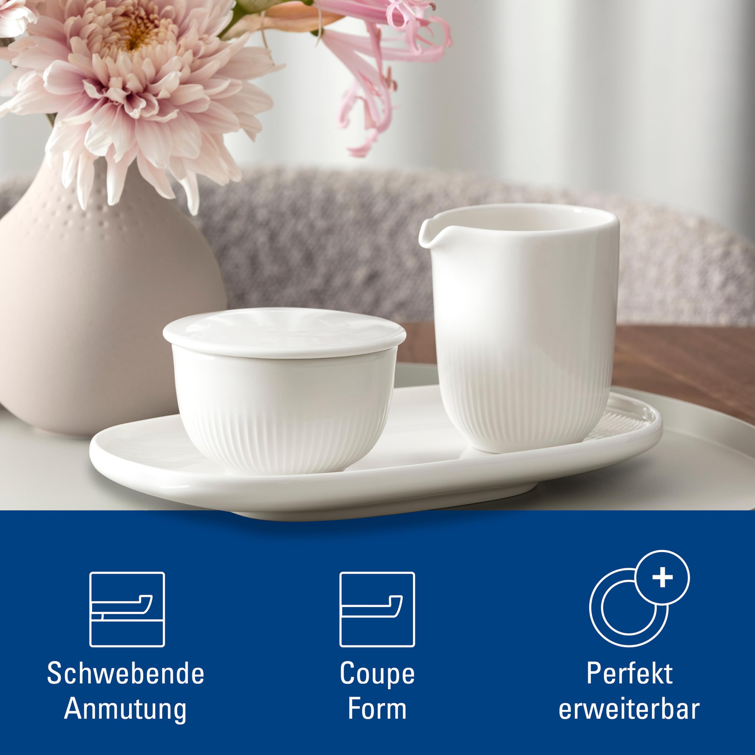 Villeroy & Boch – Afina Universalplatte Weiß, Spülmaschinenfest, Mikrowellensicher, Servierteller, Teller Weiß Oval, Geschirr, Premium Porzellan