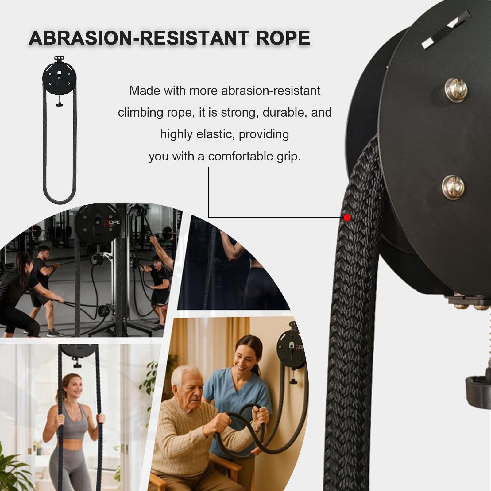 Endless Rope Trainer Machine per palestra e casa, sistema di resistenza regolabile con anello in nylon da 4 m, per allenamento fisico e allenamento