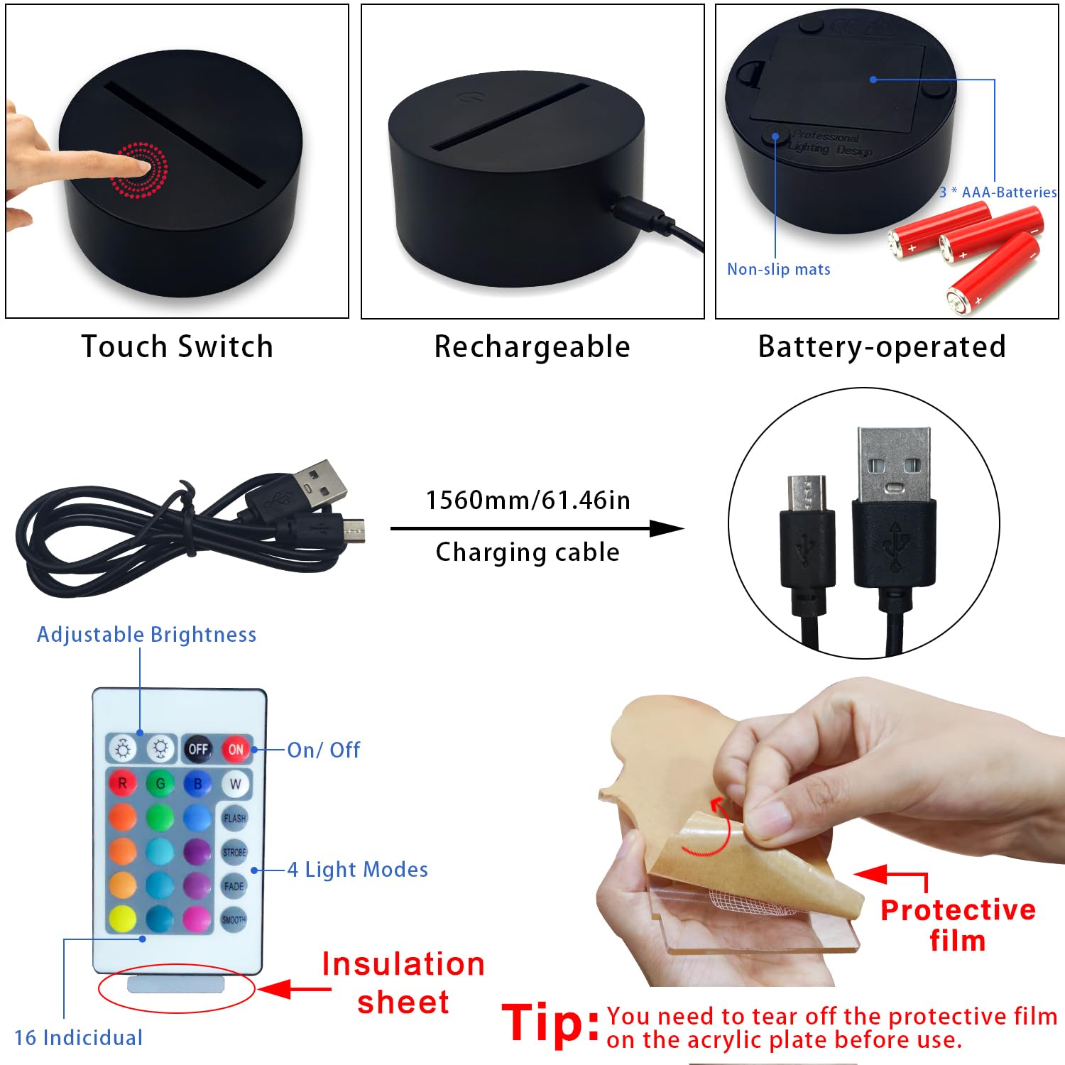 AIRUEEK Luce Notturna da Basket per Bambini, Lampada da Illusione 3D LED, Telecomando 16 Cambia Colore Dimmerabile, Regali Ragazzi Arredamento Camera da Letto, in ABS