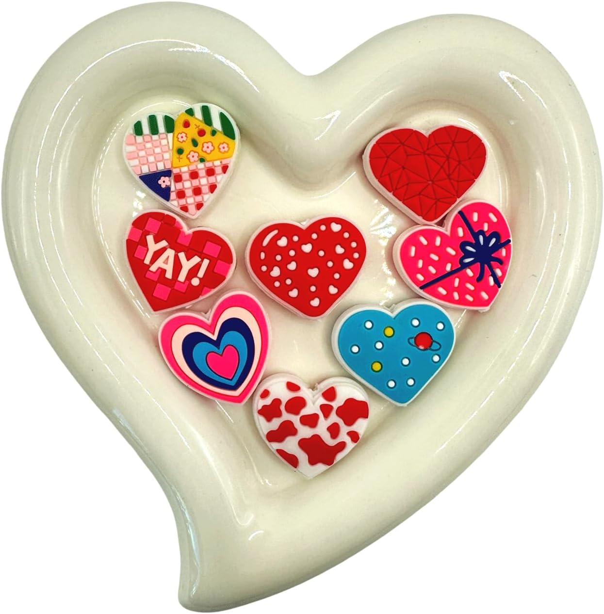 16PCS Heart Shaped Focal Silicone Beads, Colorful Heart Shaped Silicone Focal Beads for Keychain Making, Creative Loose Beads Bulk for Beaded Pens DIY Handmade Crafts Necklace Bracelet Lanyard - Image 6