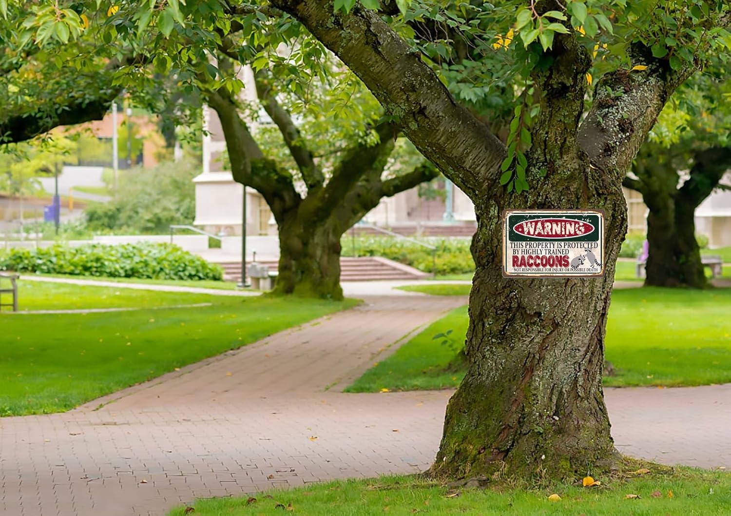 Vintage Unicorn Metal Sign, Warning this property is protected bY a highly trained Unicorn Sign Funny Tin Signs 12x8 Inch - Image 4