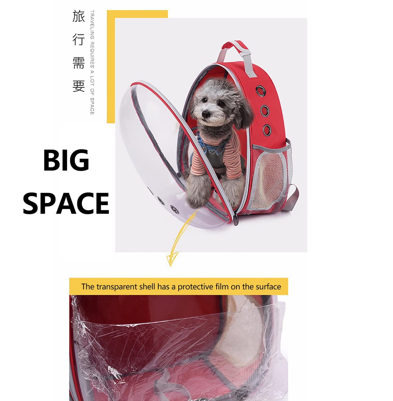 LETIAN Katzenrucksack-Träger Mit Bubble Pet Carrier Rucksack Katzen Und Welpen Belüften Transparenter Kapsel-Rucksack, Entworfen Für Reisen Wandern Wandern Und Den Einsatz Im Freien G