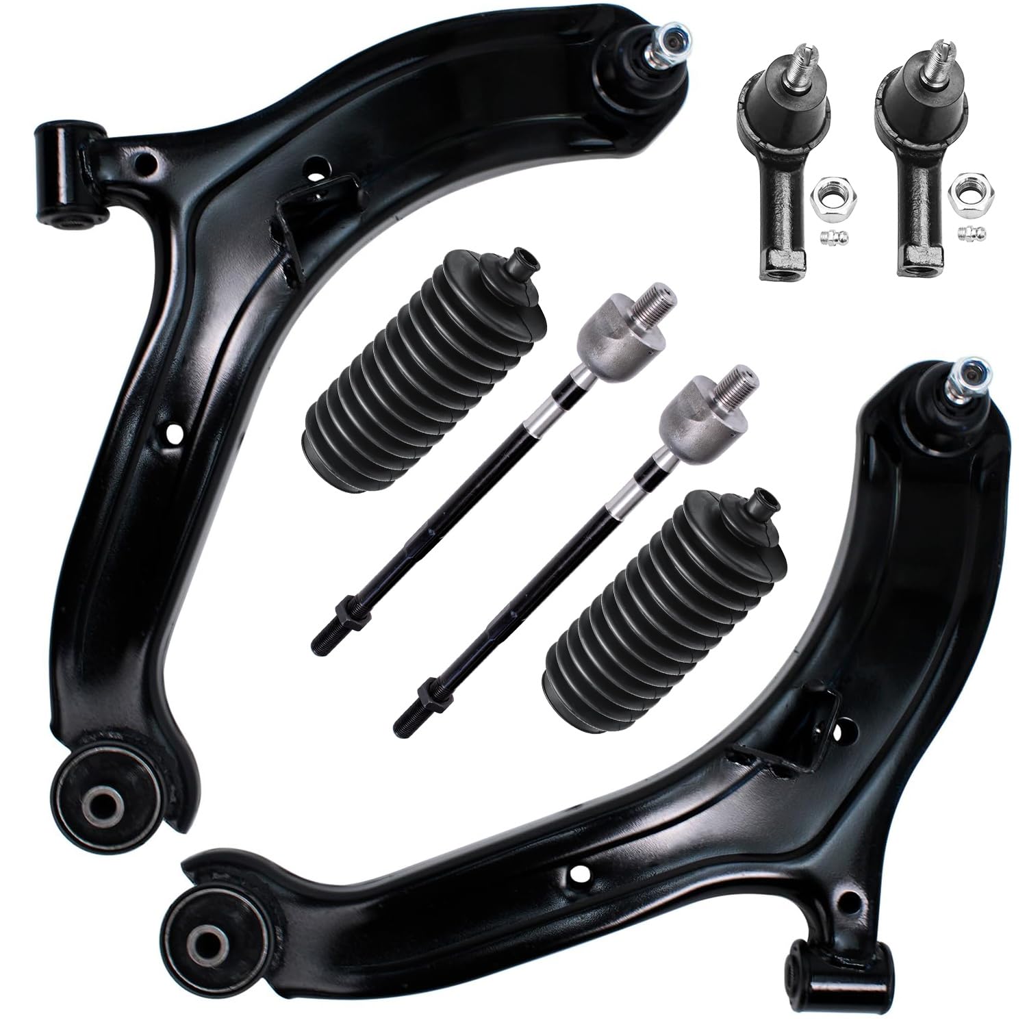 Detroit Axle - Front Lower Control Arms w/Ball Joint Inner Outer Tie Rods