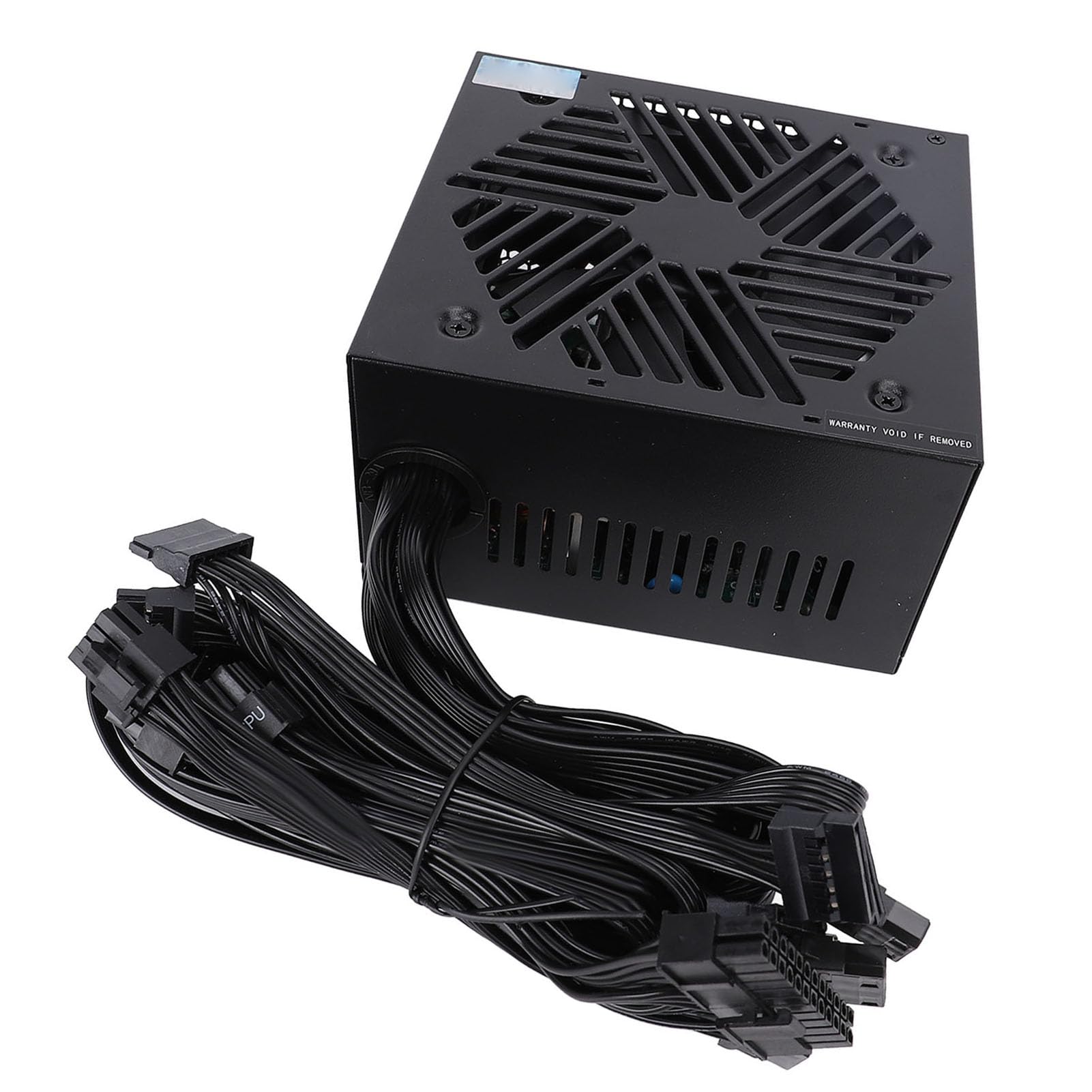 Ejoyous Fuente de Alimentación ATX Aleación de Aluminio ATX PSU 600W Voltaje Completo Activo con Control de Ventilador Térmico Inteligente de 24 Pines 4 Plus 4 Pines para PC para Juegos Oficina en