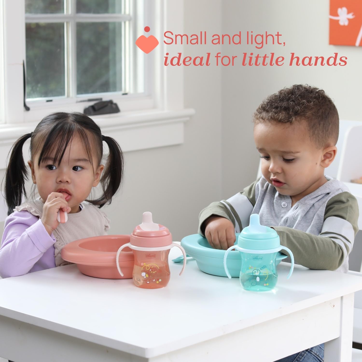 Chicco Couverts en Acier Inoxydable, Couverts Enfants, Set Bouillie, Fourchette et Cuillère pour Enfants, en Acier Inoxydable, Facile à Porter, Set Sevrage Première Bouffe, 2 Pièces, 18M+, Rose