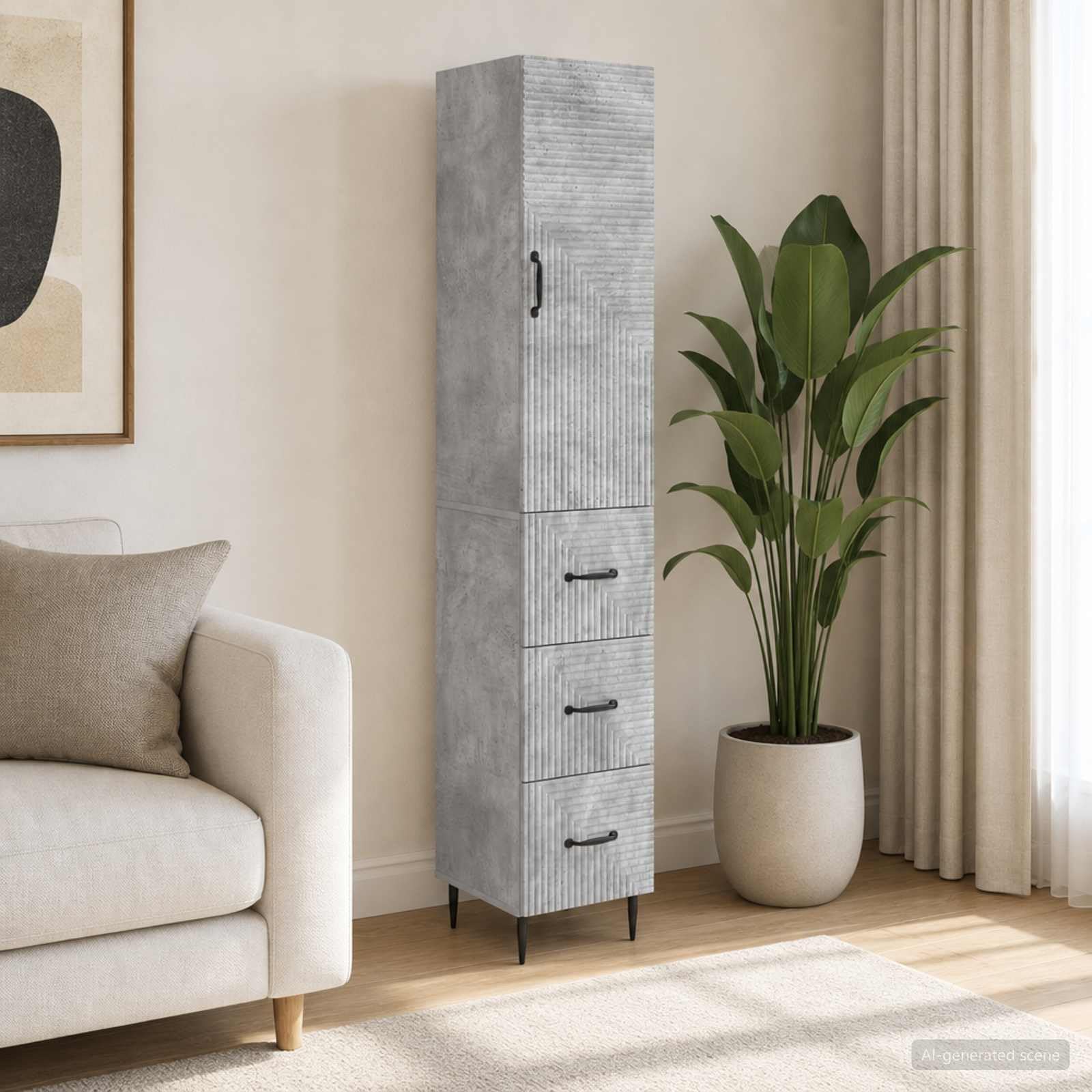 Armarios de madera gris juego de 2 columnas de 90cm con cajón para evitar desorden en el sótano