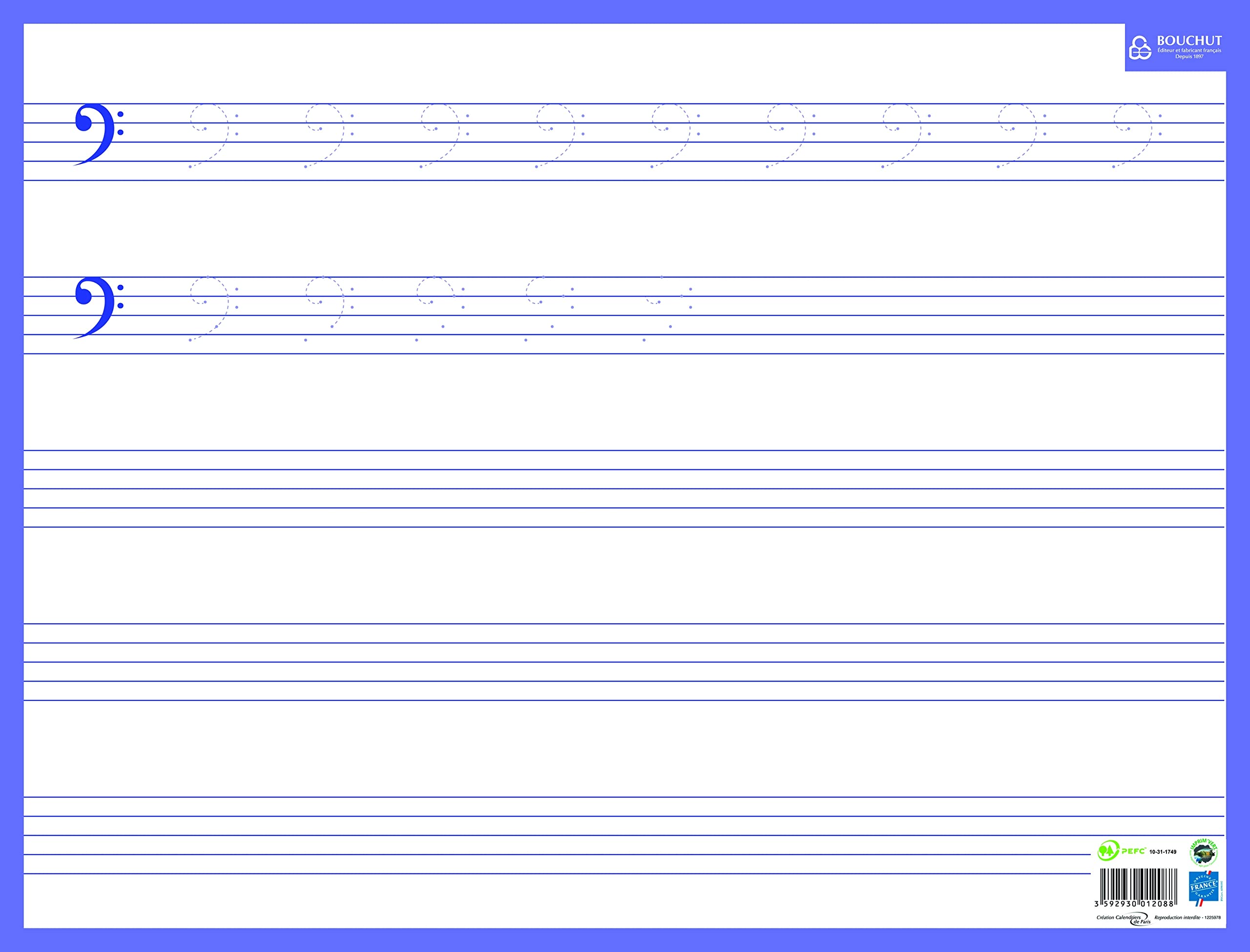 ARDOISE SOLFEGE MINI 21 x 26,5 cm BOUCHUT