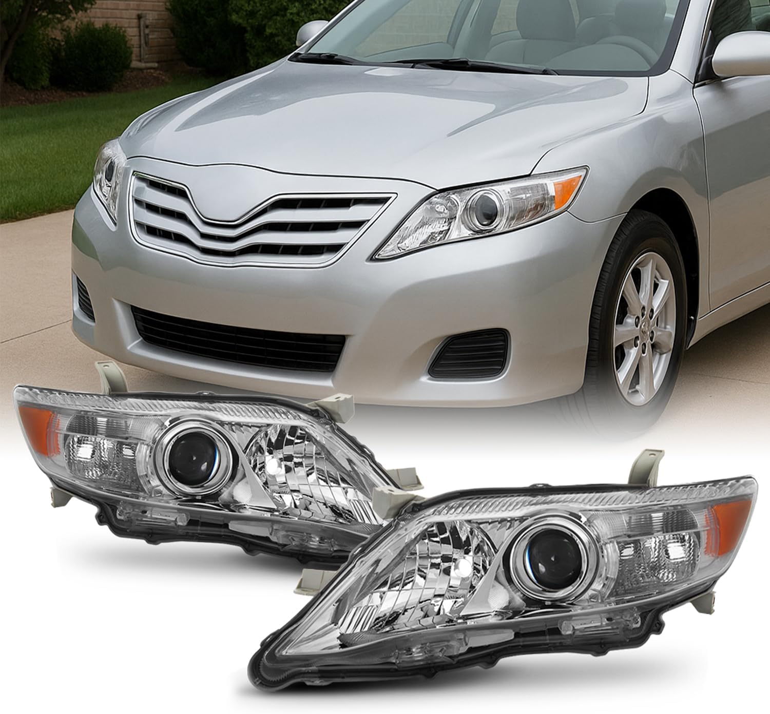 AKKON - For 10-11 Toyota Camry LE/XLE Models Projector Headlight Lamps Driver Left Side Direct Replacement