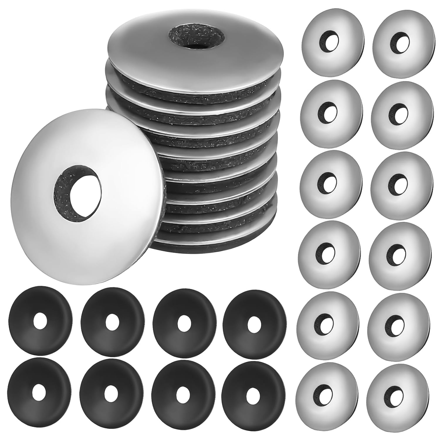 100pcs Bonded Sealing Washers 5.5x19 Steel Epdm Rubber