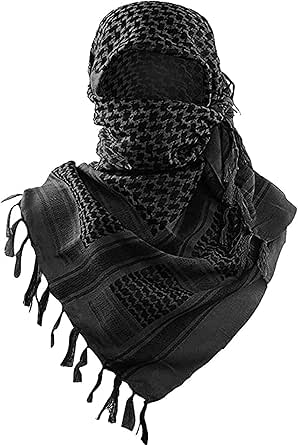 Luxns Military Shemagh Tactical Desert Scarf / 100% Cotton Keffiyeh Scarf Wrap for Men And Women