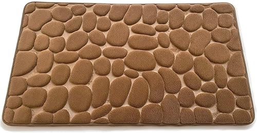 Alfombra de baño de espuma viscoelástica YIFONTIN absorbente antideslizante para puerta de baño, alfombra de terciopelo de 15.7 x 26.8in, lavable a