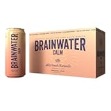 BrainJuice BrainWater Calm, Water for Clean Energy, Focus & Relaxation Support, Gluten Free, Zero Sugar Drinks with Ashwagandha, Alpha GPC, Vitamin C & B, Organic Green Tea, Peach Chamomile, 8 Pack