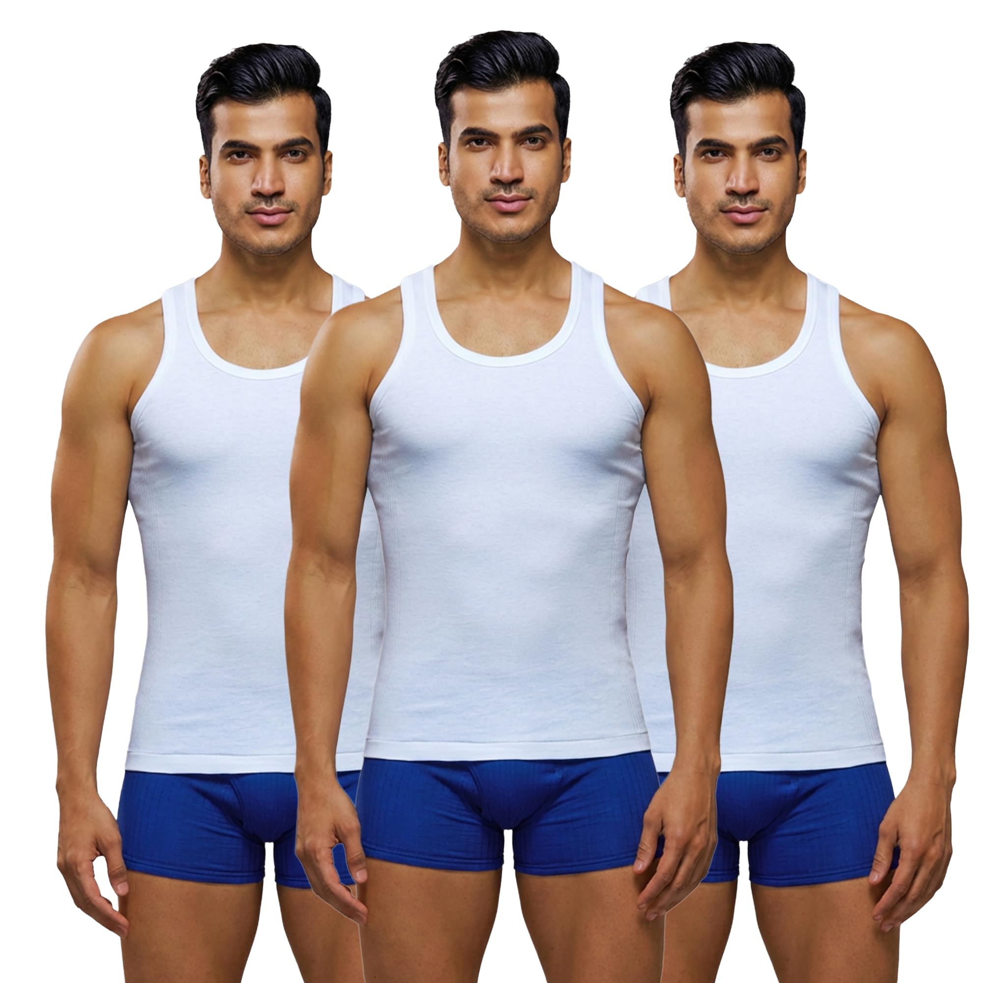sporto Macho Men's Neo Ribbed Vest Pack of 3-picture-31