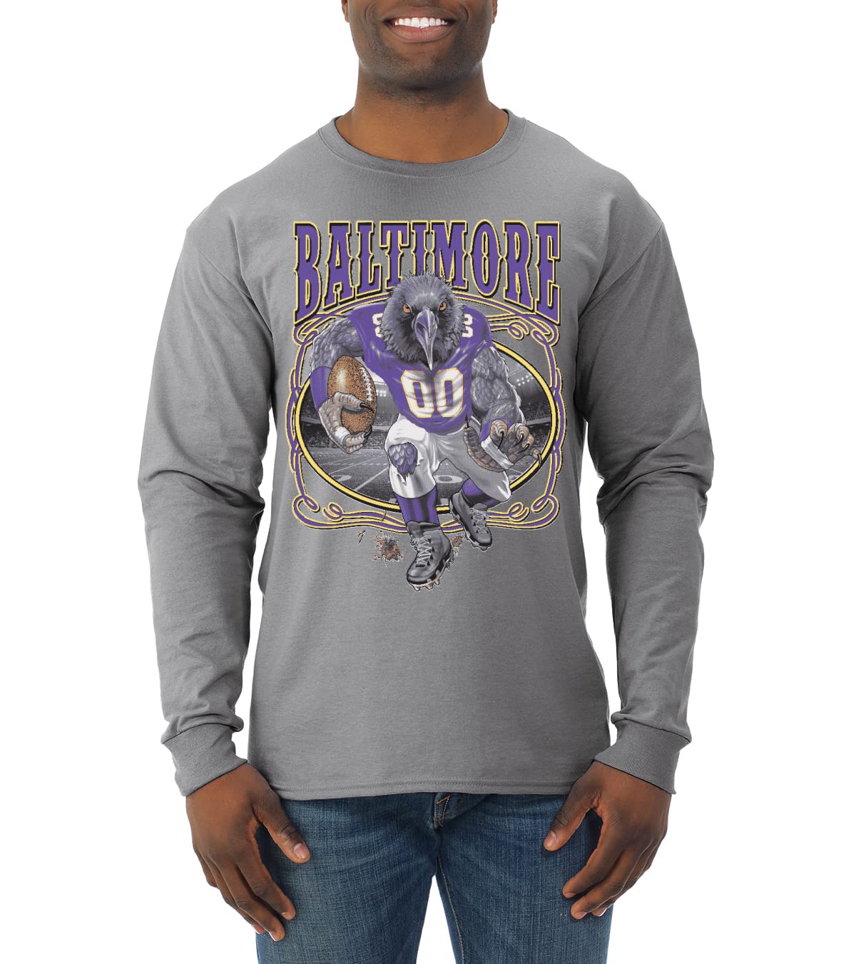 Wild Bobby Baltimore Fan | BAL Fantasy Football Sports Mens Long Sleeve Shirt