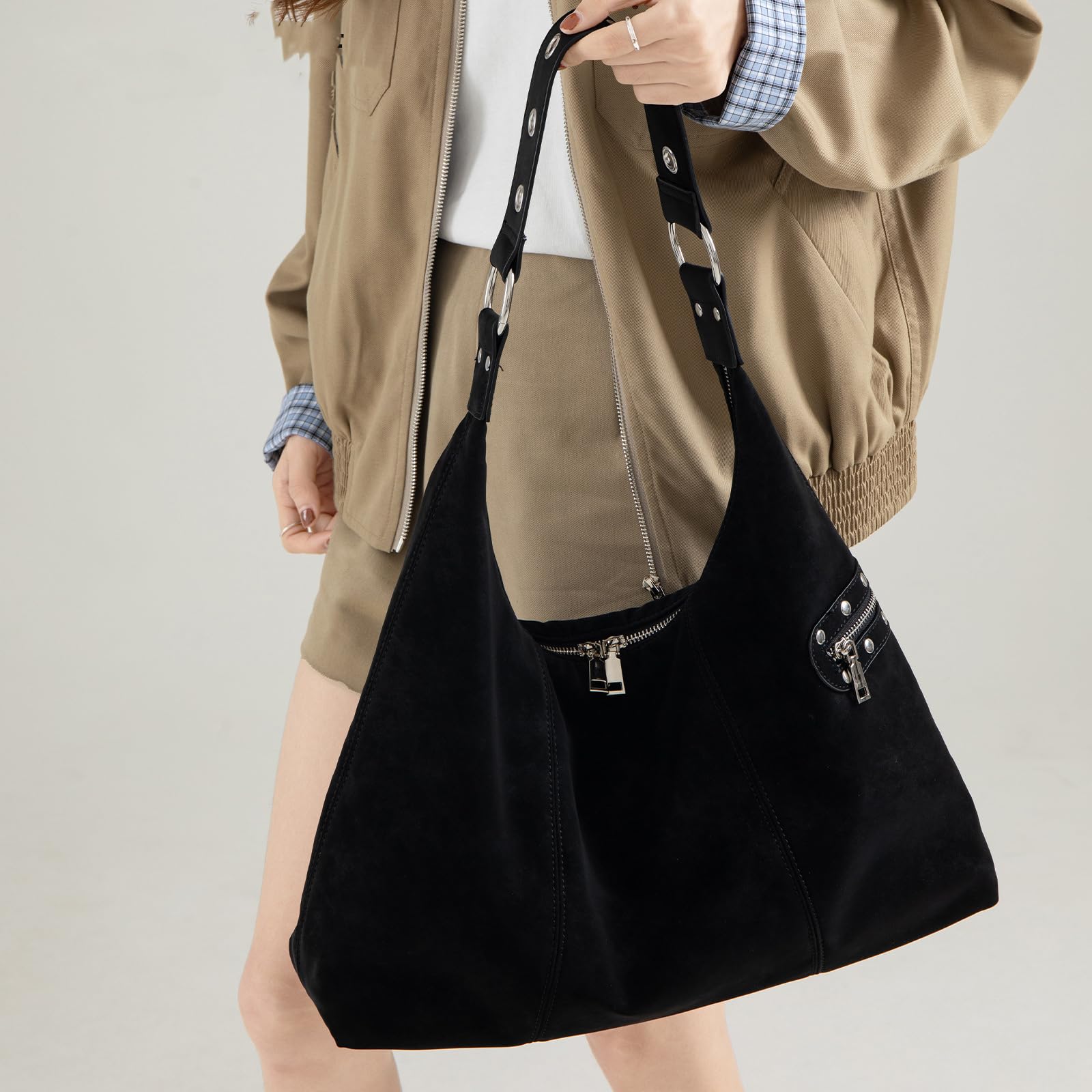 Toted Hobos Borsa da donna alla moda borse a tracolla con manico superiore borse con tasche multiple borse per la spesa casual Toted Hobos borsa da donna