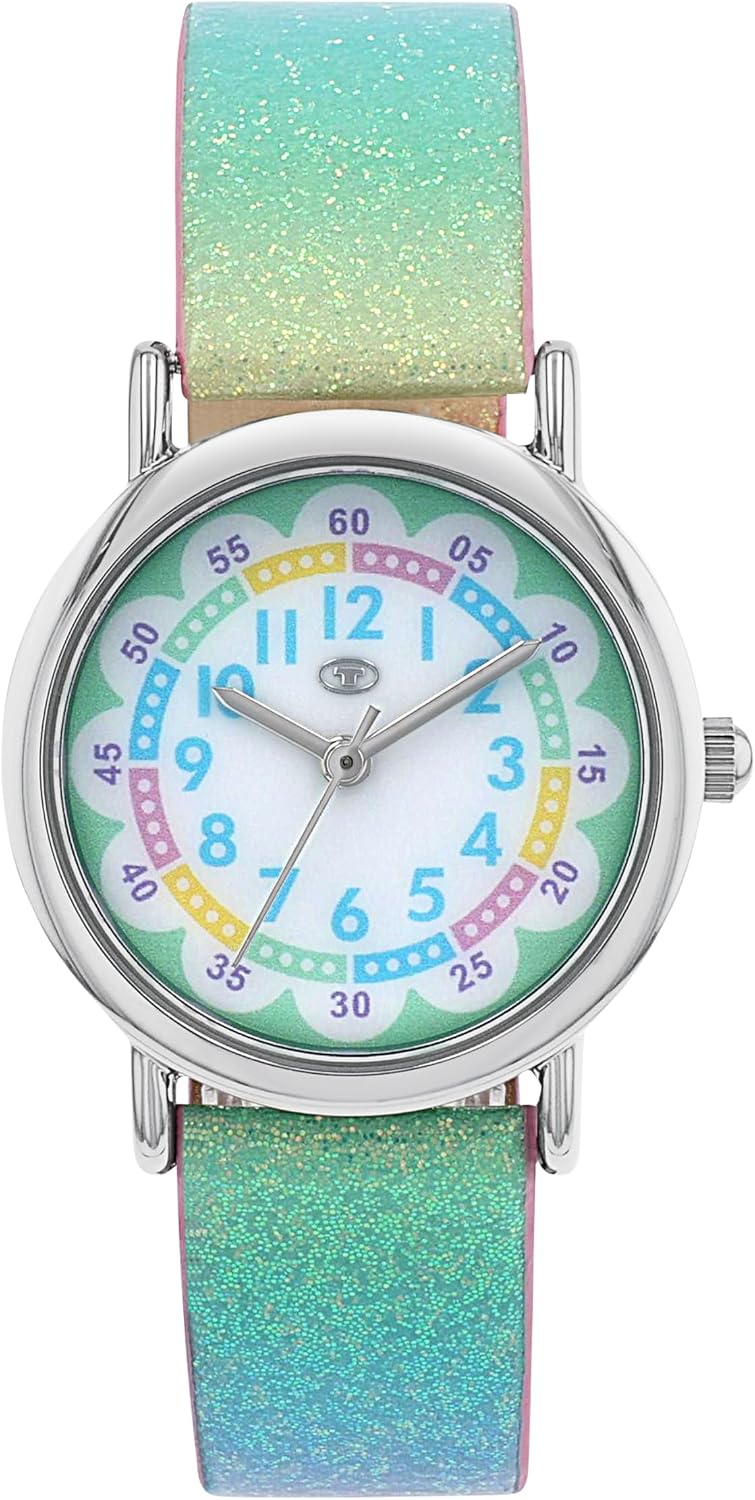 TOM TAILOR Armbanduhr mit Kunstlederband für Mädchen, Kinderuhr Analog, wasserdichte 3 bar, Geschenkidee, kommt in Uhren Geschenkbox