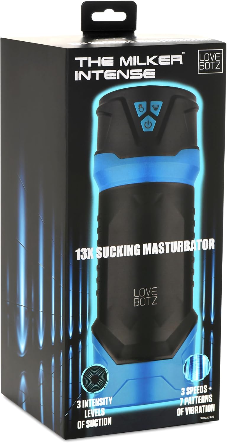 LoveBotz 13X Auto Milker Intense Sucking Masturbator for Men, 3 Speeds and 7 Patterns of Vibration