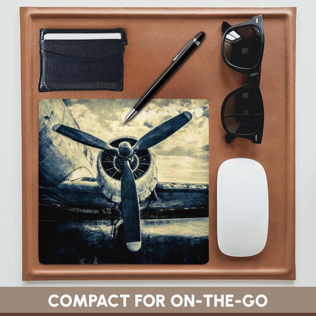 3dRose Mouse Pad Abstracts of Aviation - Propeller of an Old Aircraft. Stylized Photo, 8 x 8" (mp_271981_1)