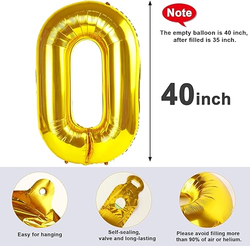 Vista 831 de Globos de números 0 de 40 pulgadas, globos negros de números para números 10, 20, 30, 40, 50, 60, 70, 80, 90, 100, globos de números 10, 20, 30, 40