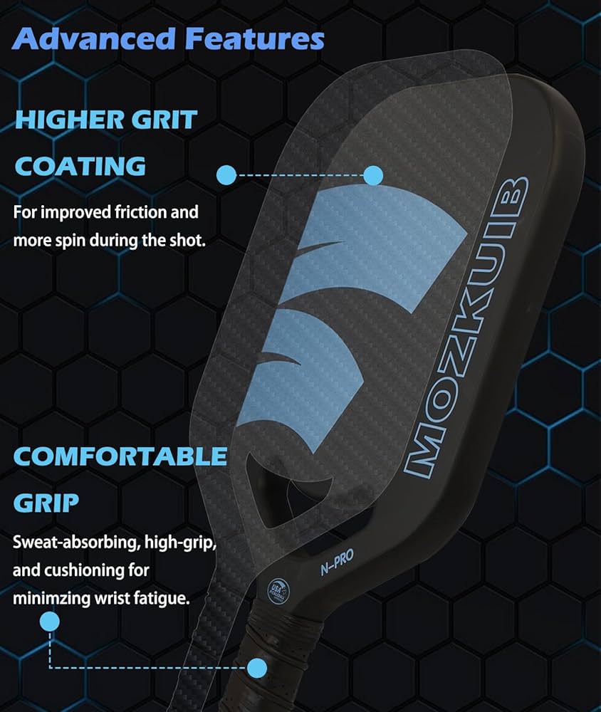 ピックルボール  パドル MOZKUIB 3KCarbon Fiber Amazon | MOZKUIB T700 カーボンファイバーピックルボールパドル