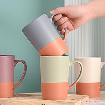 Amazon.com: BYCNZB 18oz large tall ceramic coffee mugs With Big